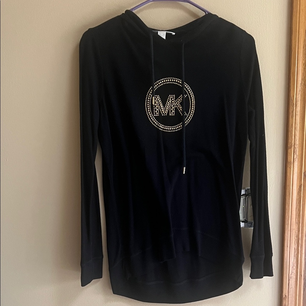 Michael Kors Black Pullover with Gold Emblem